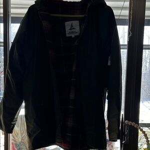 Misty Harbor Men's Rain Jacket with Flannel Plaid Lining